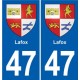 47 Estillac blason autocollant plaque stickers ville