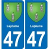 47 Estillac blason autocollant plaque stickers ville