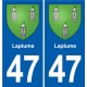 47 Estillac blason autocollant plaque stickers ville