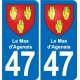 47 Estillac blason autocollant plaque stickers ville
