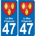 47 Estillac blason autocollant plaque stickers ville