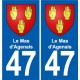 47 Estillac blason autocollant plaque stickers ville