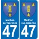 47 Estillac blason autocollant plaque stickers ville
