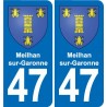 47 Estillac blason autocollant plaque stickers ville