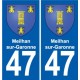 47 Estillac blason autocollant plaque stickers ville