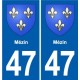 47 Estillac blason autocollant plaque stickers ville