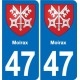 47 Estillac blason autocollant plaque stickers ville
