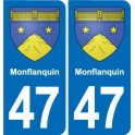 47 Estillac blason autocollant plaque stickers ville