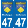 47 Estillac blason autocollant plaque stickers ville