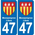 47 Monsempron-Libos stemma adesivo piastra adesivi città