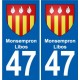 47 Estillac blason autocollant plaque stickers ville