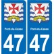 47 Estillac blason autocollant plaque stickers ville