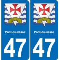 47 Estillac blason autocollant plaque stickers ville