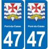 47 Estillac blason autocollant plaque stickers ville