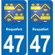 47 Estillac blason autocollant plaque stickers ville
