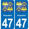47 Estillac blason autocollant plaque stickers ville