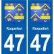 47 Estillac blason autocollant plaque stickers ville
