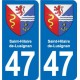 47 Estillac blason autocollant plaque stickers ville