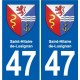 47 Estillac blason autocollant plaque stickers ville