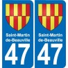 47 Estillac blason autocollant plaque stickers ville