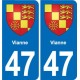 47 Estillac blason autocollant plaque stickers ville