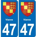 47 Estillac blason autocollant plaque stickers ville