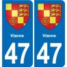 47 Estillac blason autocollant plaque stickers ville