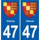 47 Estillac blason autocollant plaque stickers ville