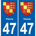 47 Estillac blason autocollant plaque stickers ville