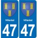 47 Estillac blason autocollant plaque stickers ville