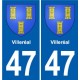 47 Estillac blason autocollant plaque stickers ville