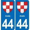 44 Héric blason  ville autocollant plaque stickers