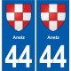 44 Héric blason  ville autocollant plaque stickers