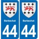 44 Héric blason  ville autocollant plaque stickers