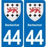 44 Héric blason  ville autocollant plaque stickers