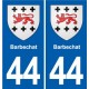 44 Héric blason  ville autocollant plaque stickers