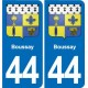 44 Héric blason  ville autocollant plaque stickers