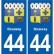 44 Héric blason  ville autocollant plaque stickers