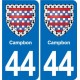 44 Héric blason  ville autocollant plaque stickers