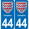 44 Héric blason  ville autocollant plaque stickers