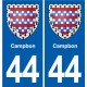 44 Héric blason  ville autocollant plaque stickers