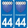 44 Héric blason  ville autocollant plaque stickers