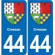 44 Héric blason  ville autocollant plaque stickers