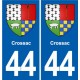 44 Héric blason  ville autocollant plaque stickers