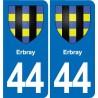 44 Héric blason  ville autocollant plaque stickers