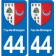 44 Héric blason  ville autocollant plaque stickers