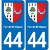 44 Héric blason  ville autocollant plaque stickers