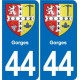 44 Héric blason  ville autocollant plaque stickers