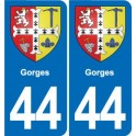 44 Héric blason  ville autocollant plaque stickers