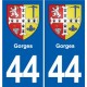 44 Héric blason  ville autocollant plaque stickers